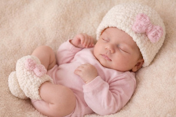 Blossom Newborn Crochet Cap & Booties Set