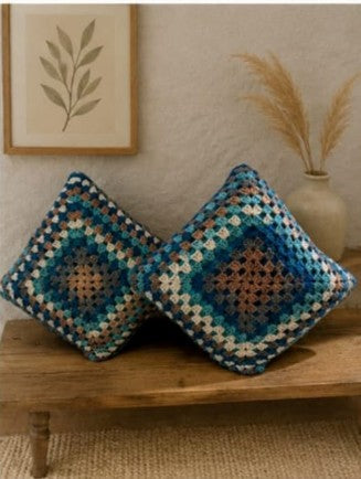 Royal Verde Crochet Pillow Cover