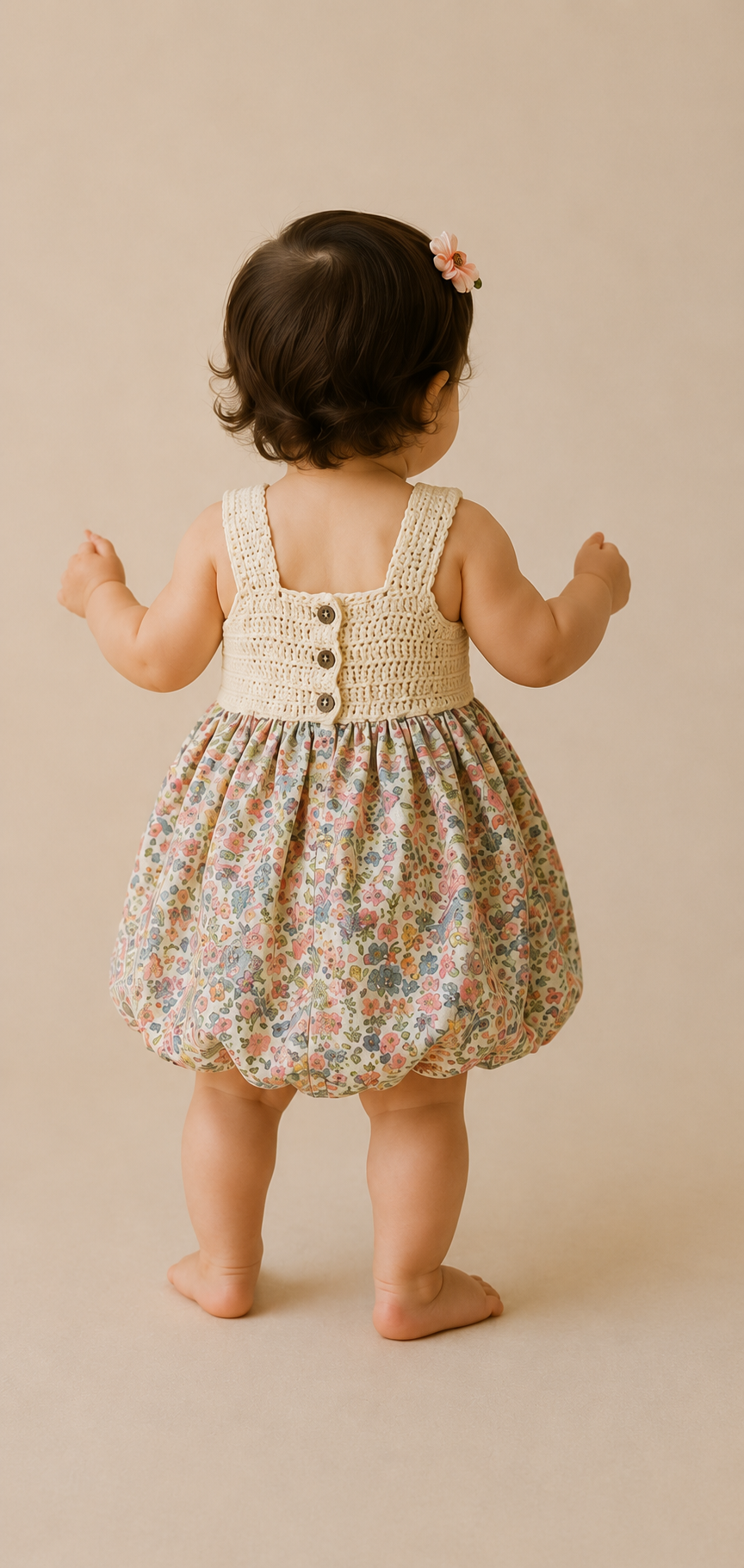 Burgundy Blossom Crochet Baby Dress