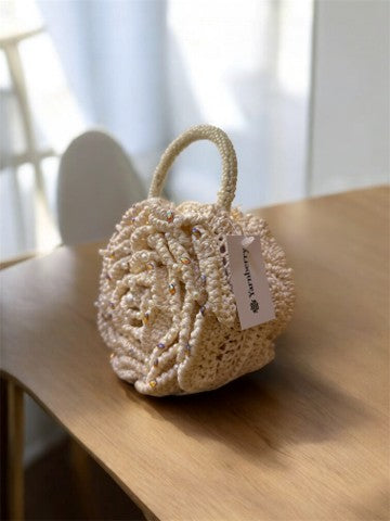 Pearl Rose Designer Crochet Bag