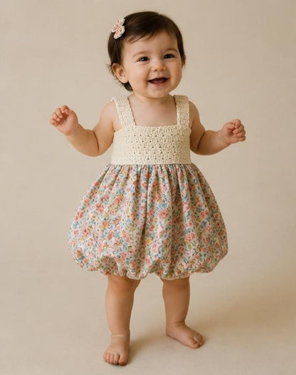 Burgundy Blossom Crochet Baby Dress