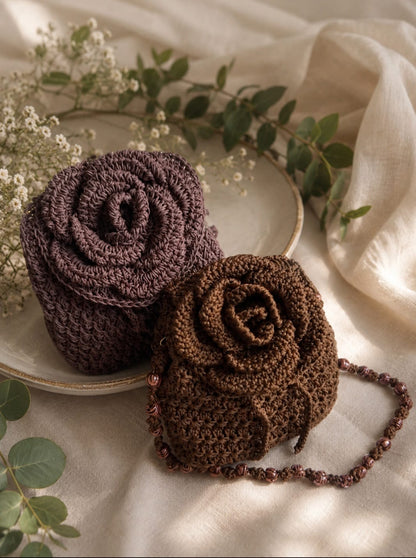 Mid night bloom crochet bag.