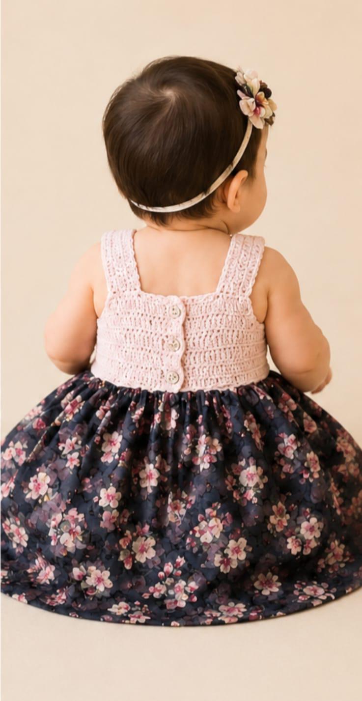 Blush Blossom Crochet Dress